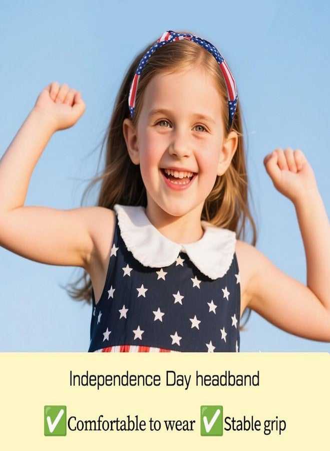 Guqqeuc American Flag Headband Knotted Patriotic Headbands for Women Girls Stars Stripes Twist Hairband for USA Independence Day Hair Accessories for Womens 4th of July Headband for Girls - Image 2